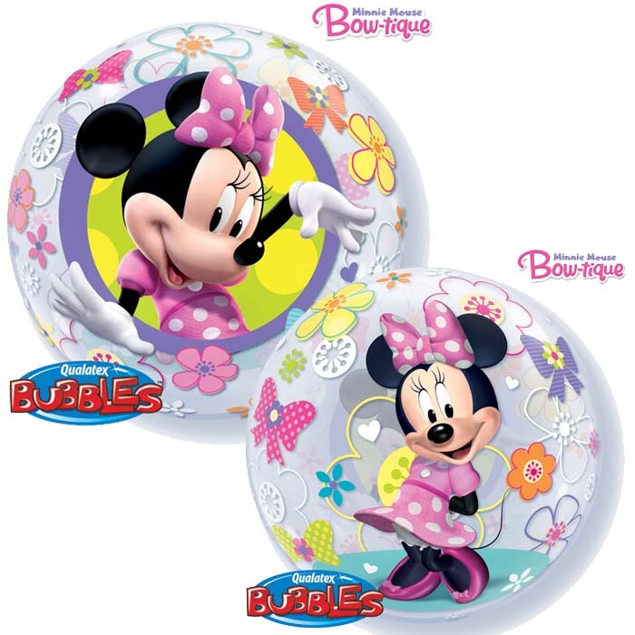 Palloncino Bubble Minnie Mouse Bow-Tique da 22"
