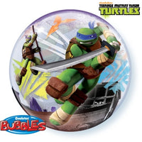 Palloncino Bubble Tartarughe Ninja da 22" Mylar 56 cm Trasparente