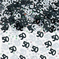 Confetti Decorativi Numero 50 Nero e Argento