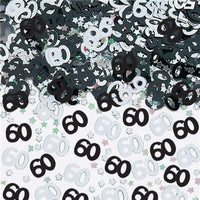 Confetti Decorativi Numero 60 Nero e Argento