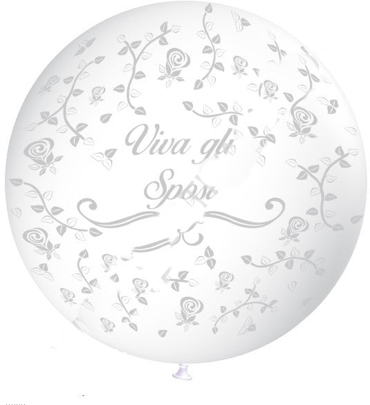 Pallone 22" Trasparente Viva gli Sposi