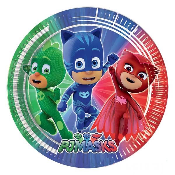 Piatti Grandi di Carta Pj Masks - Super Pigiamini (8 pz)