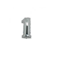 Micro Palloncino Numero 1 (17 cm - 5pz) Mylar Argento