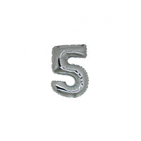 Micro Palloncino Numero 5 (17 cm - 5pz) Mylar Argento