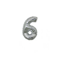 Micro Palloncino Numero 6 (17 cm - 5pz) Mylar Argento