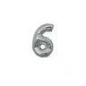 Micro Palloncino Numero 6 (17 cm - 5pz) Mylar Argento