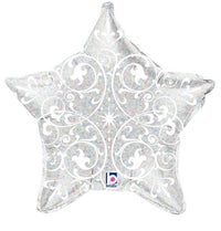 Palloncino Mylar Stella Argento 21" 53 cm