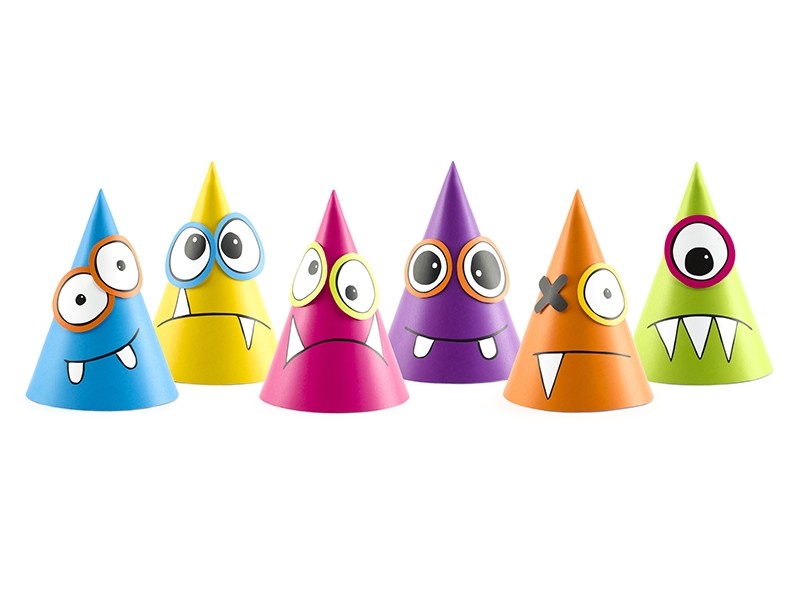 Cappelli di Carta Assortiti tema Monster (6 pz)