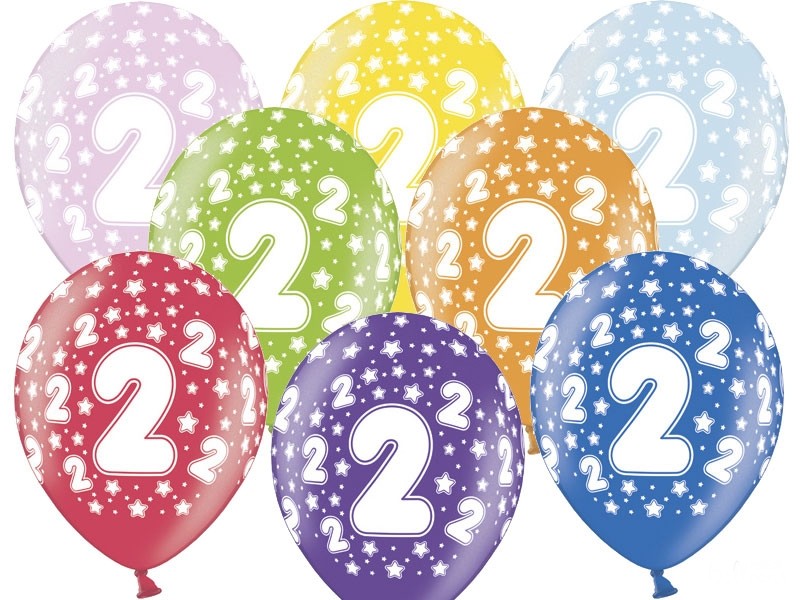 Palloncini 14" Multicolor Numero 2