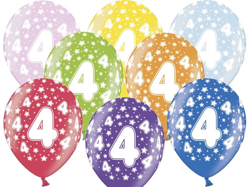 Palloncini 14" Multicolor Numero 4