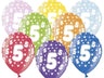 Palloncini 14" Multicolor Numero 5 Lattice 36 cm