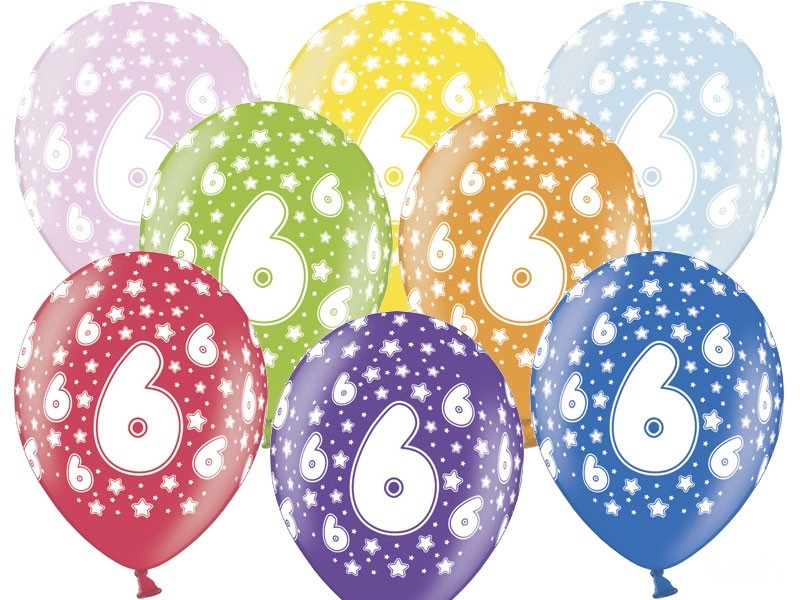Palloncini 14" Multicolor Numero 6
