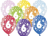 Palloncini 14" Multicolor Numero 6 Lattice 36 cm
