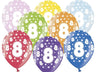 Palloncini 14" Multicolor Numero 8 Lattice 36 cm