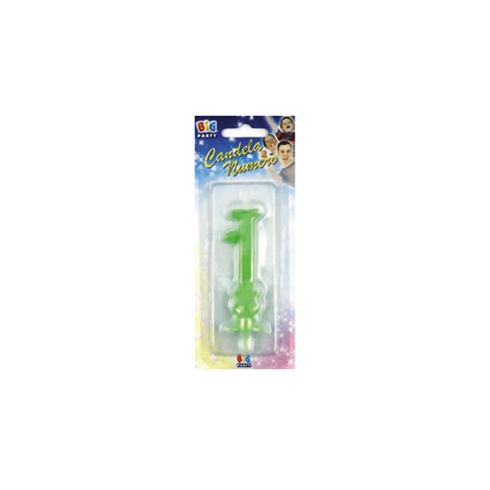 Candelina Verde Fluo Numero 1