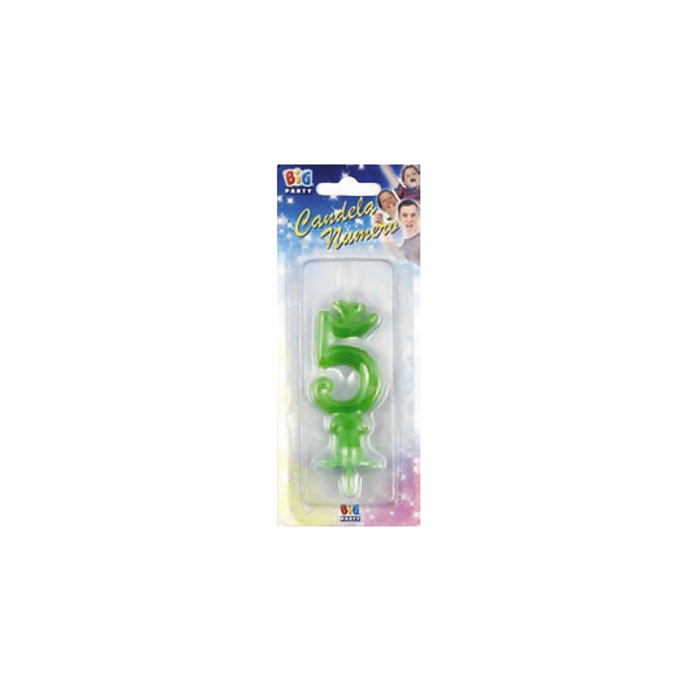 Candelina Verde Fluo Numero 5