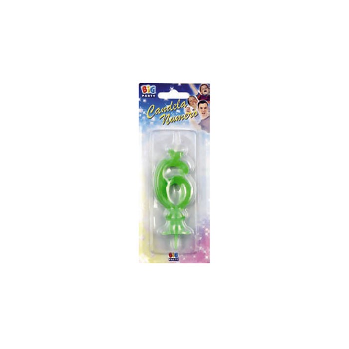 Candelina Verde Fluo Numero 6