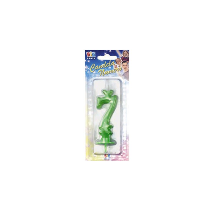 Candelina Verde Fluo Numero 7