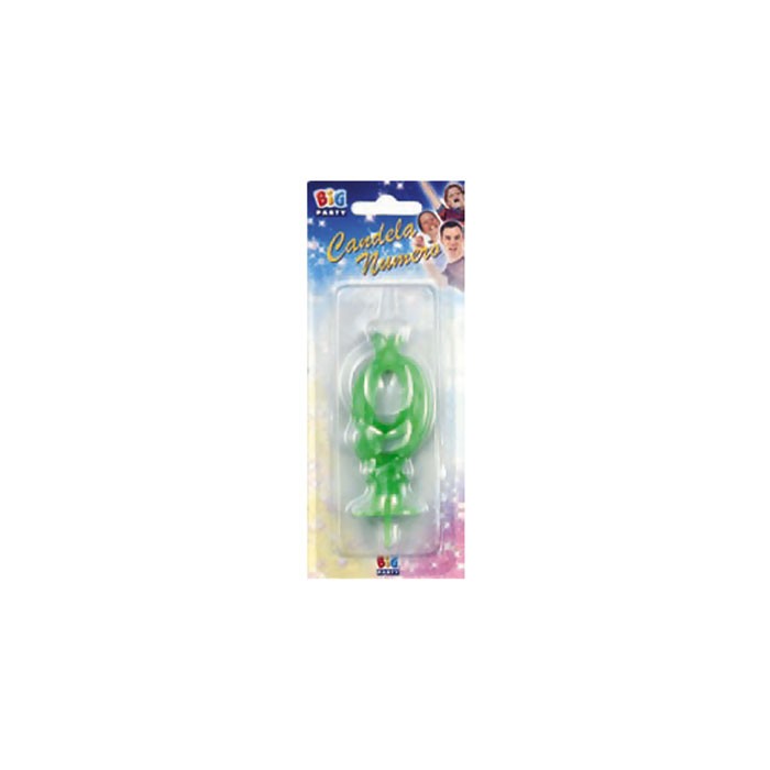 Candelina Verde Fluo Numero 9