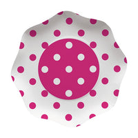 Piatti a Pois Fucsia 23 cm (10 pz) Carta