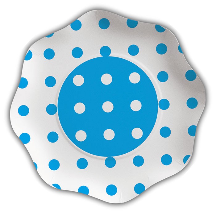 Piatti a Pois Celesti 23 cm (10 pz)
