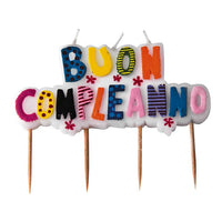 Candelina Picks Buon Compleanno Mix 9.7 cm Multicolor