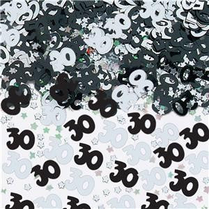 Confetti Decorativi Numero 30 Nero e Argento