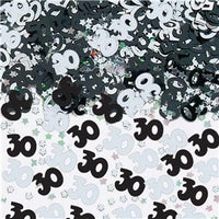 Confetti Decorativi Numero 30 Nero e Argento