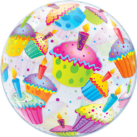 Palloncino Mylar Bubble con Cupcake da 22" 56 cm Trasparente