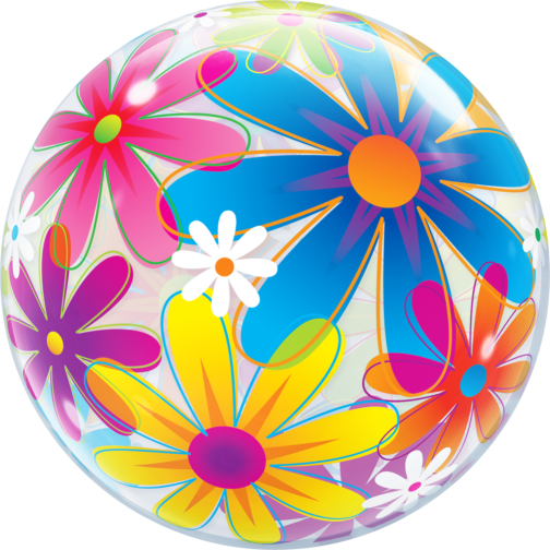 Palloncino Mylar Bubble con Margherite da 22"