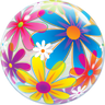 Palloncino Mylar Bubble con Margherite da 22" 56 cm Trasparente