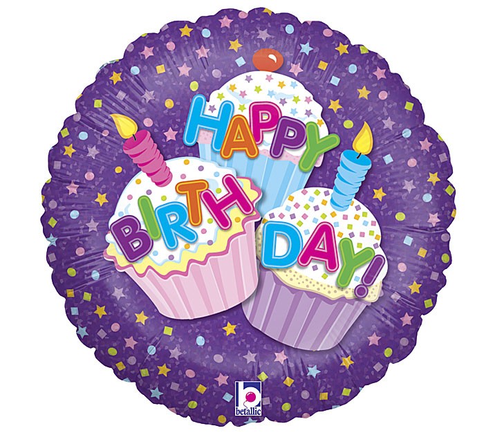 Mini Palloncino Tondo Happy Birthday Cup cakes