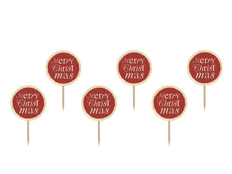 Picks Toppers Merry Christmas (6 pz)