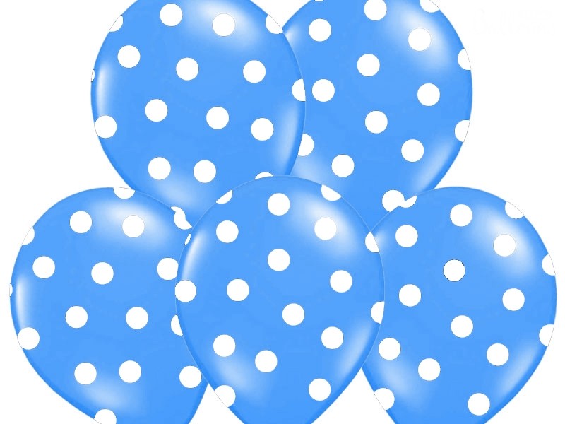 Palloncini 14" Blu a Pois Bianchi