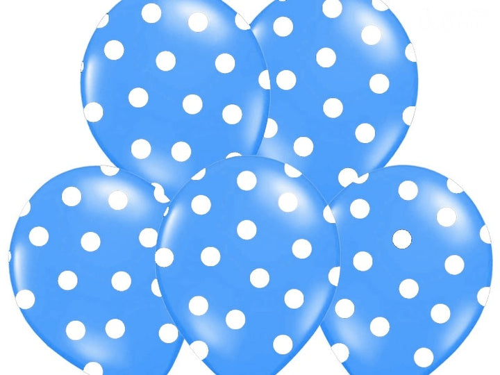 Palloncini 14" Blu a Pois Bianchi