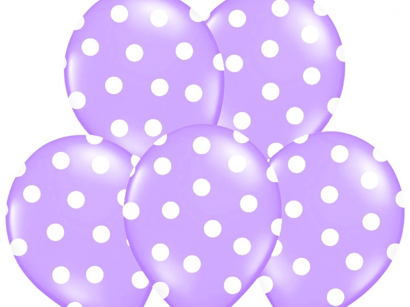 Palloncini 14" Lilla a Pois Bianchi