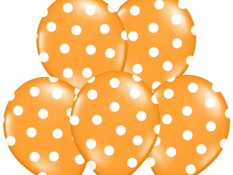 Palloncini 14" Arancioni a Pois Bianchi