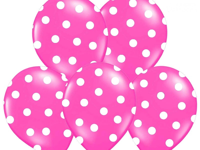 Palloncini 14" Fucsia a Pois Bianchi