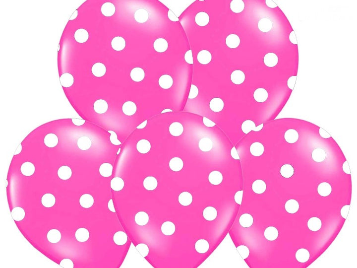 Palloncini 14" Fucsia a Pois Bianchi