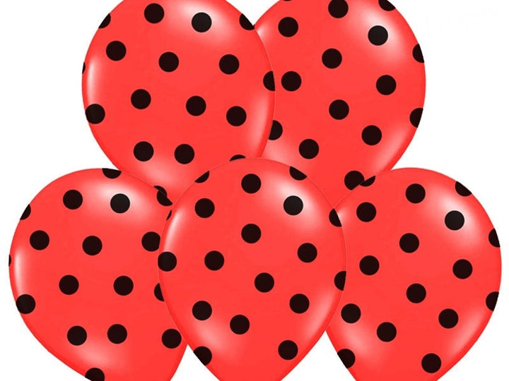 Palloncini 14" Rossi a Pois Neri