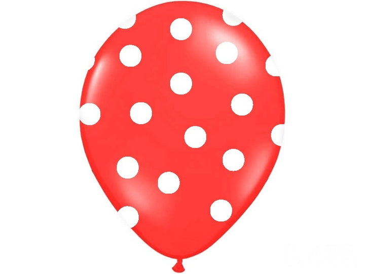 Palloncini 14" Rossi a Pois Bianchi