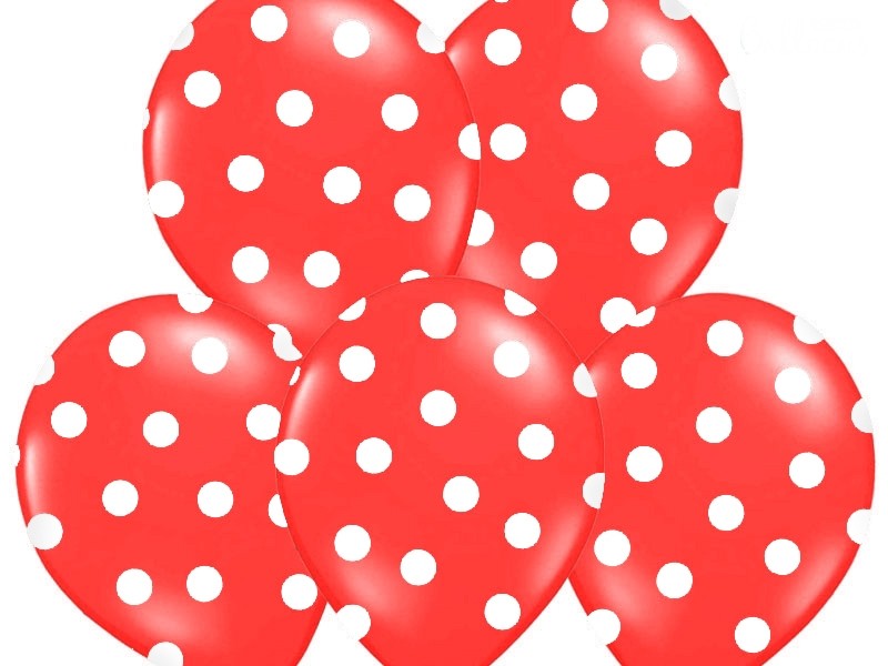 Palloncini 14" Rossi a Pois Bianchi