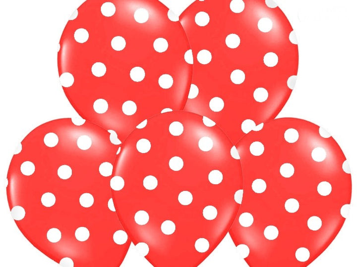 Palloncini 14" Rossi a Pois Bianchi