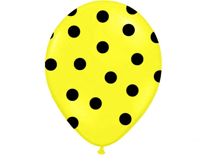 Palloncini 14" Gialli a Pois Neri
