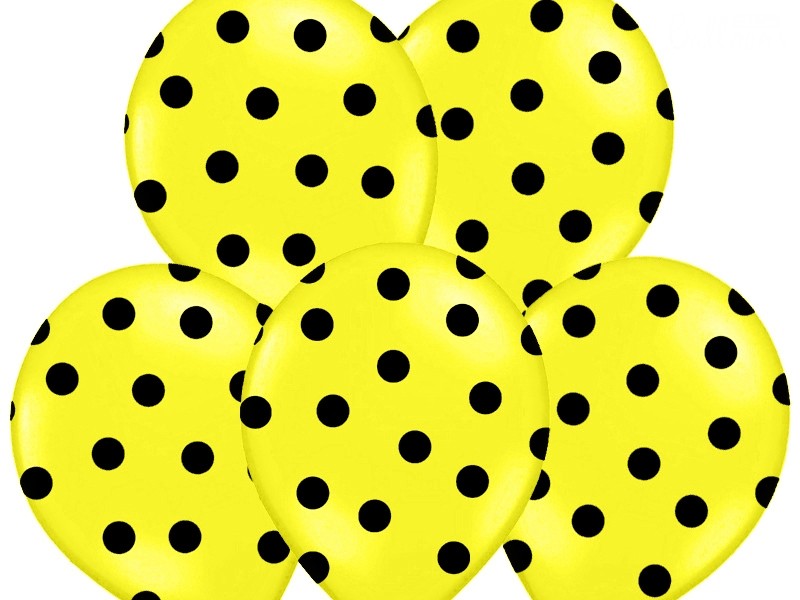 Palloncini 14" Gialli a Pois Neri