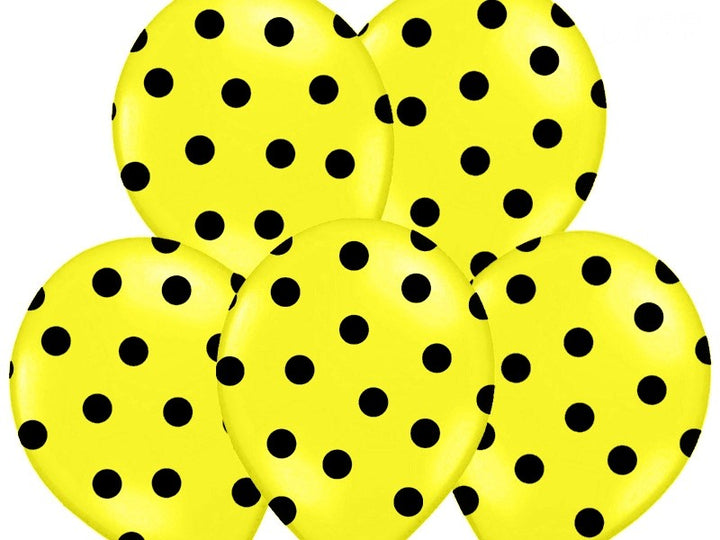 Palloncini 14" Gialli a Pois Neri