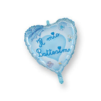 Palloncino Mini Cuore il Mio Battesimo Azzurro Mylar 23 cm