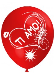 Palloncini in Lattice Rossi con Scritta Ti Amo 30 cm Rosso