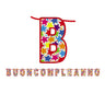 Festone Buon Compleanno Stardust 25 cm Multicolor