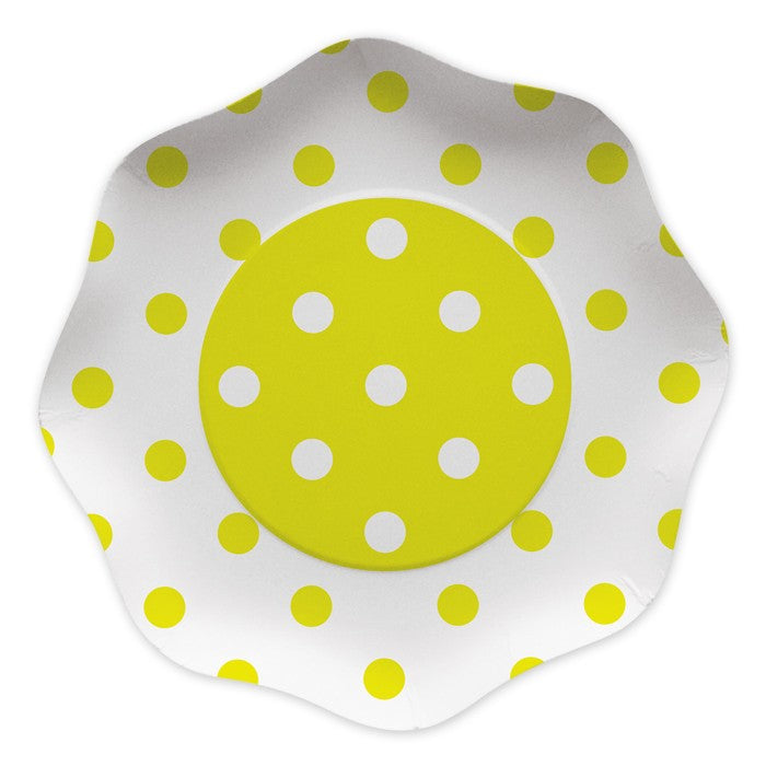 Piatti a Pois Gialli 23 cm (10 pz)